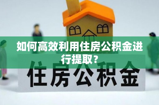 江陵如何高效利用住房公积金进行提取？